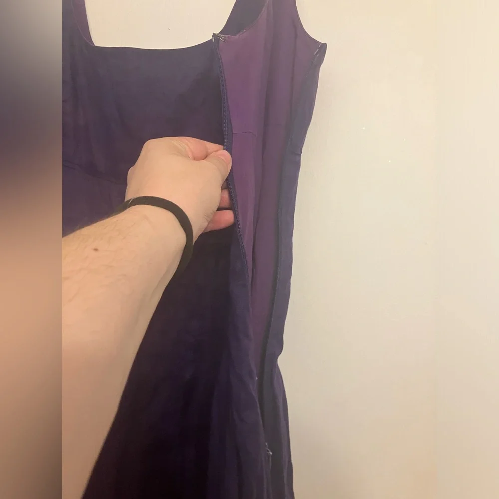 Lauren Ralph Lauren 100% linen a-line dress purple size 10 medium